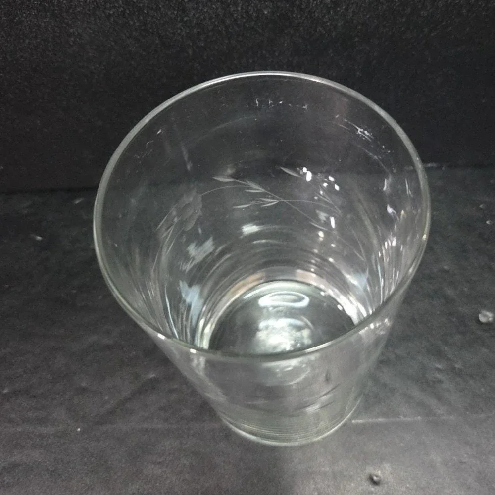 Princess House Heritage Vase, Etched‎ Floral Clear Glass, Vintage Flower Vessel